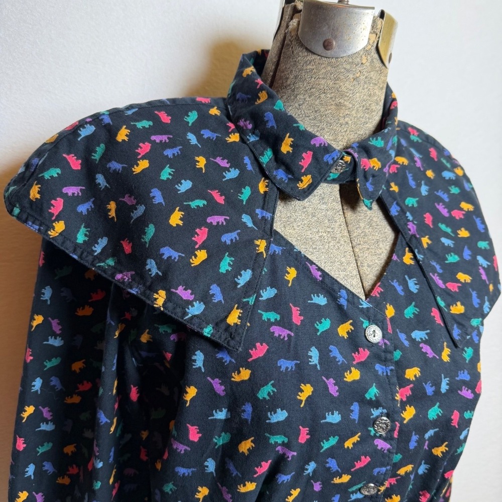 Vintage Rodeo Western Wear Women's Small Cropped Print Blouse 100% Cotton - Picture 8 of 15